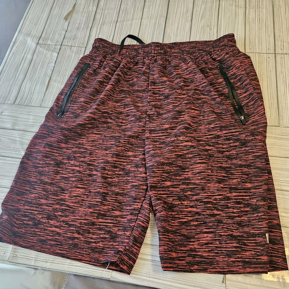 Cougar Sport Athletic Shorts Mens‎ Large Black & Orange Gym Fitness Performance
